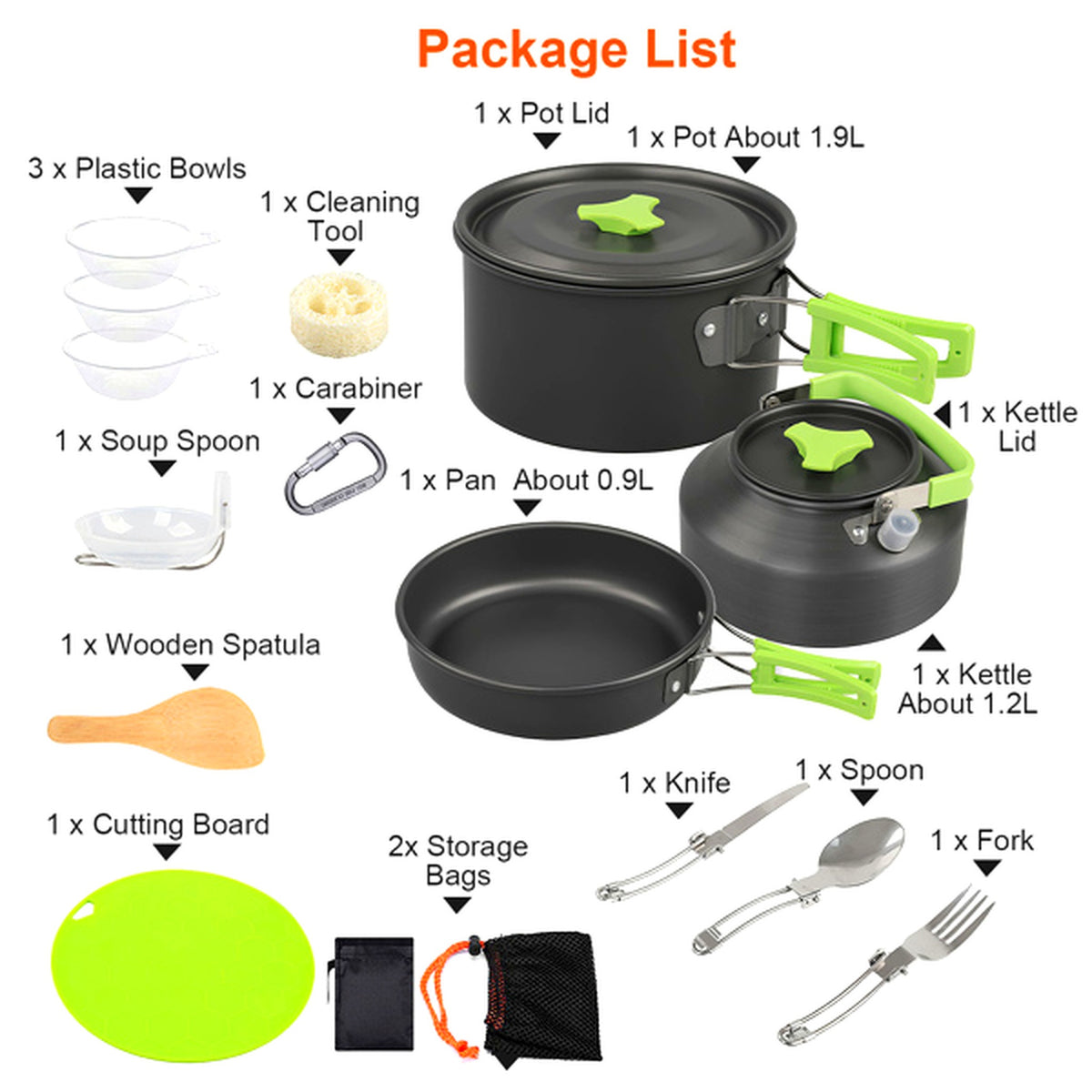 16-Piece Camp Cookware Set