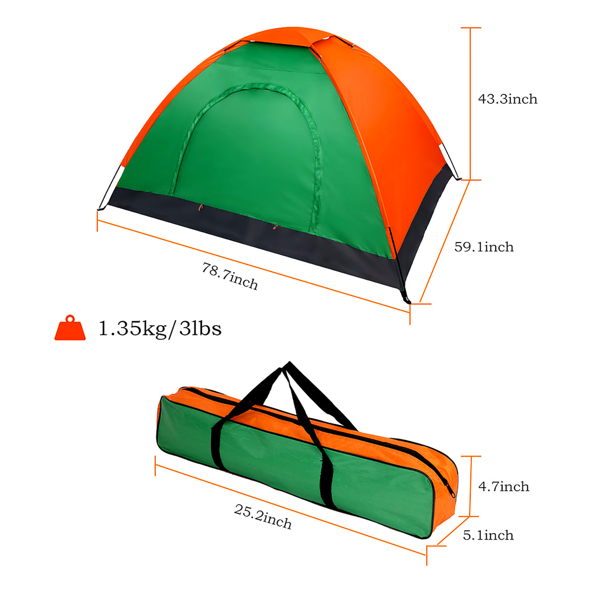 Trail Dome Tent – 1-2 Person, Double Door