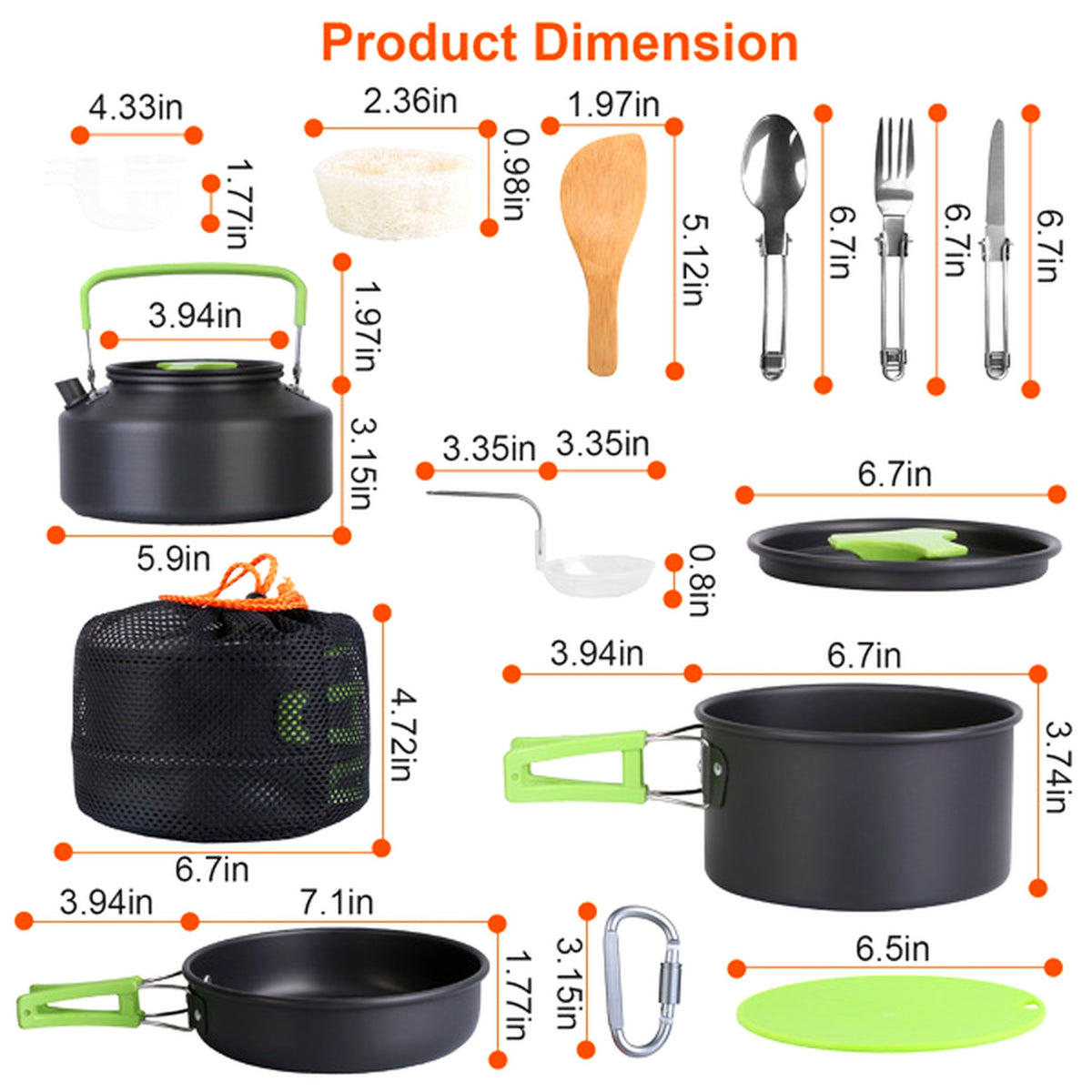 16-Piece Camp Cookware Set