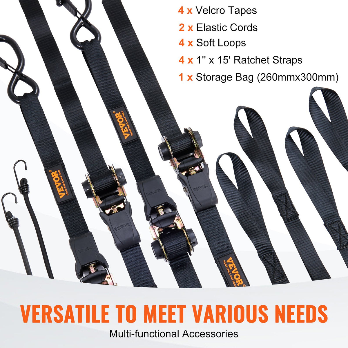 VEVOR ratchet tie down straps 4-pack