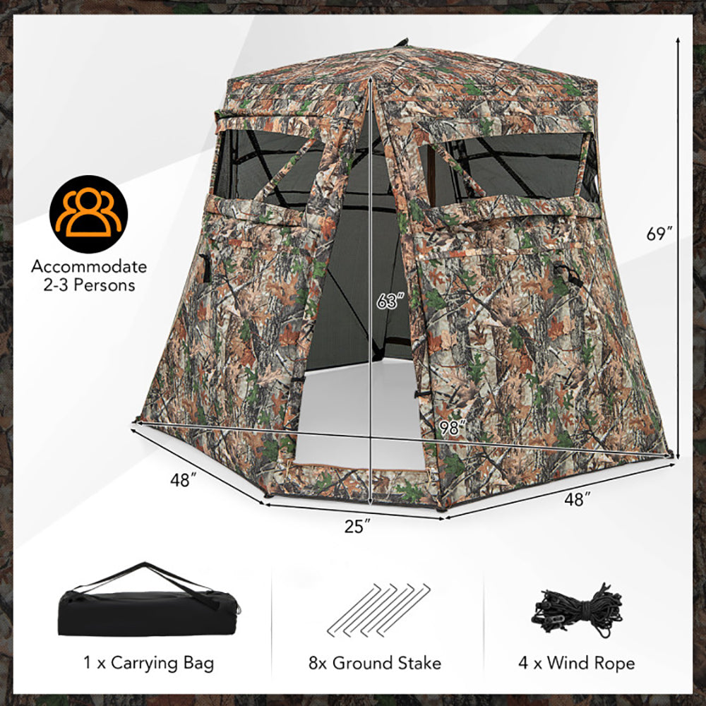 360 Degree See-Through Ground Hunting Blind