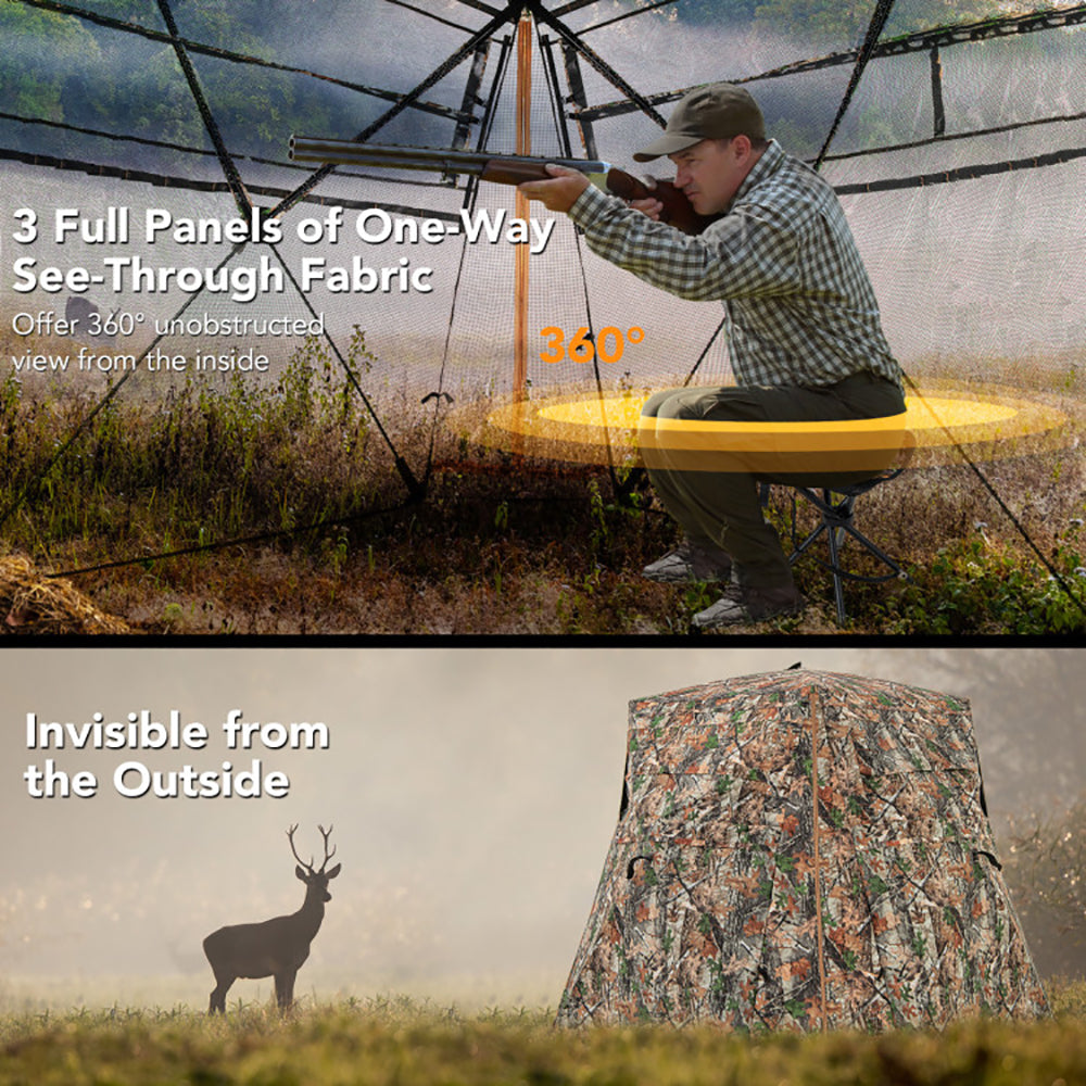 360 Degree See-Through Ground Hunting Blind