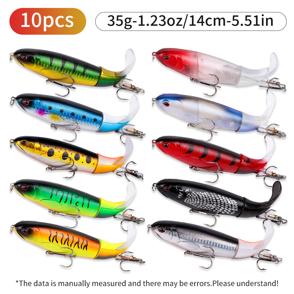 Bass & Trout Lure Kit – 10-Piece Propeller Tail Set