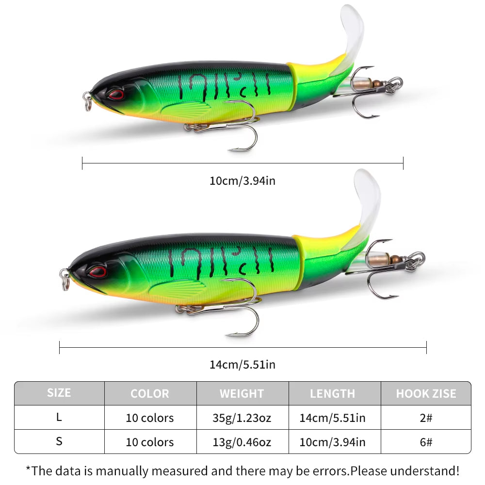 Topwater Lure Kit – 10-Piece Swivel Tail Set