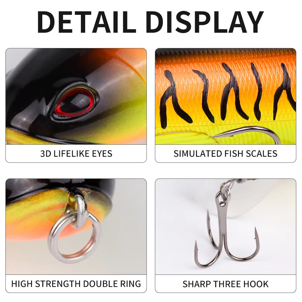 Topwater Lure Kit – 10-Piece Swivel Tail Set