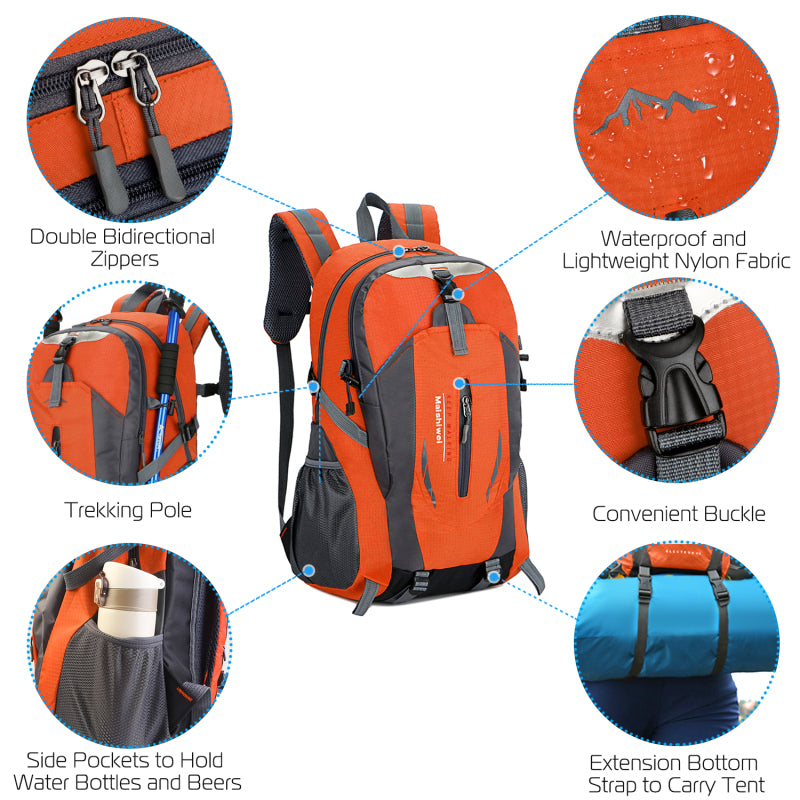 Trail Daypack – 36L Water-Resistant Hiking Backpack